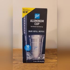 Ball Strong Aluminum 20 oz. Cups, Silver - 10 Count